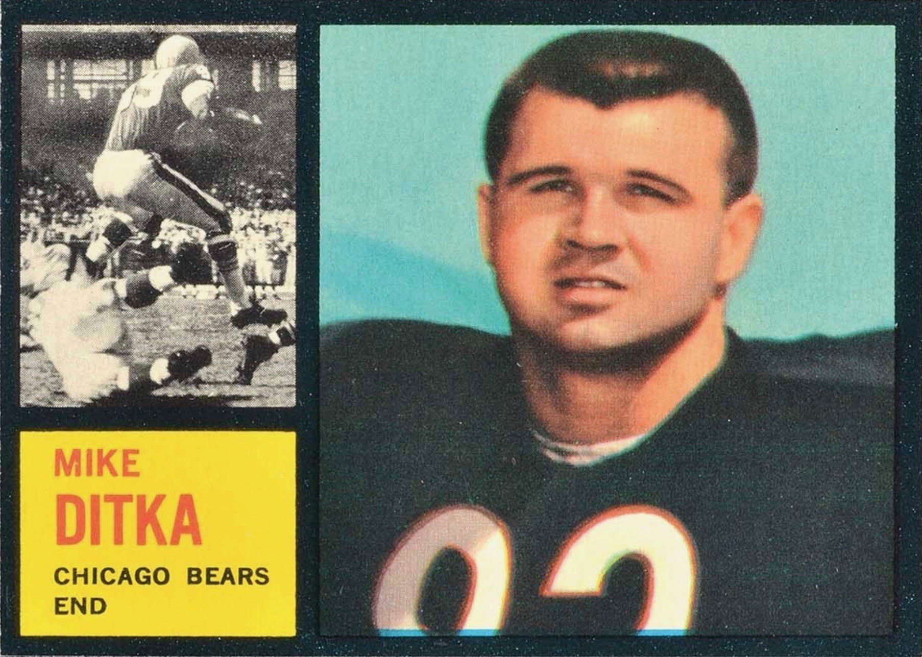 1962 Topps #17 Mike Ditka Rookie Card 1962 Topps #17 Mike Ditka Rookie Card