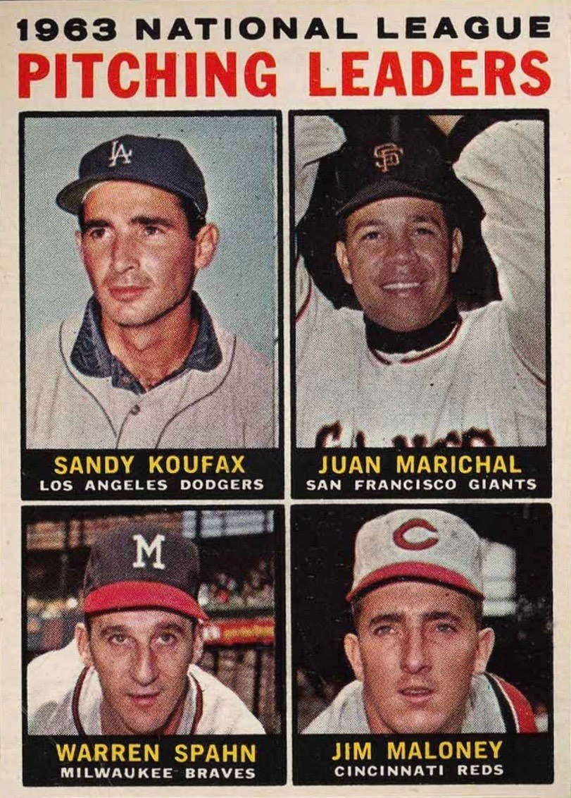1964 Topps #3 N.L. Pitching Leaders Sandy Koufax Baseball Card