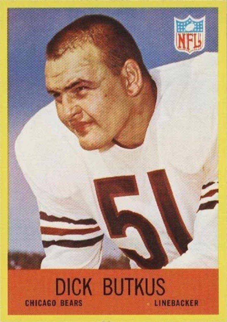 1967 Philadelphia #28 Dick Butkus Football Card 1967 Philadelphia #28 Dick Butkus Football Card