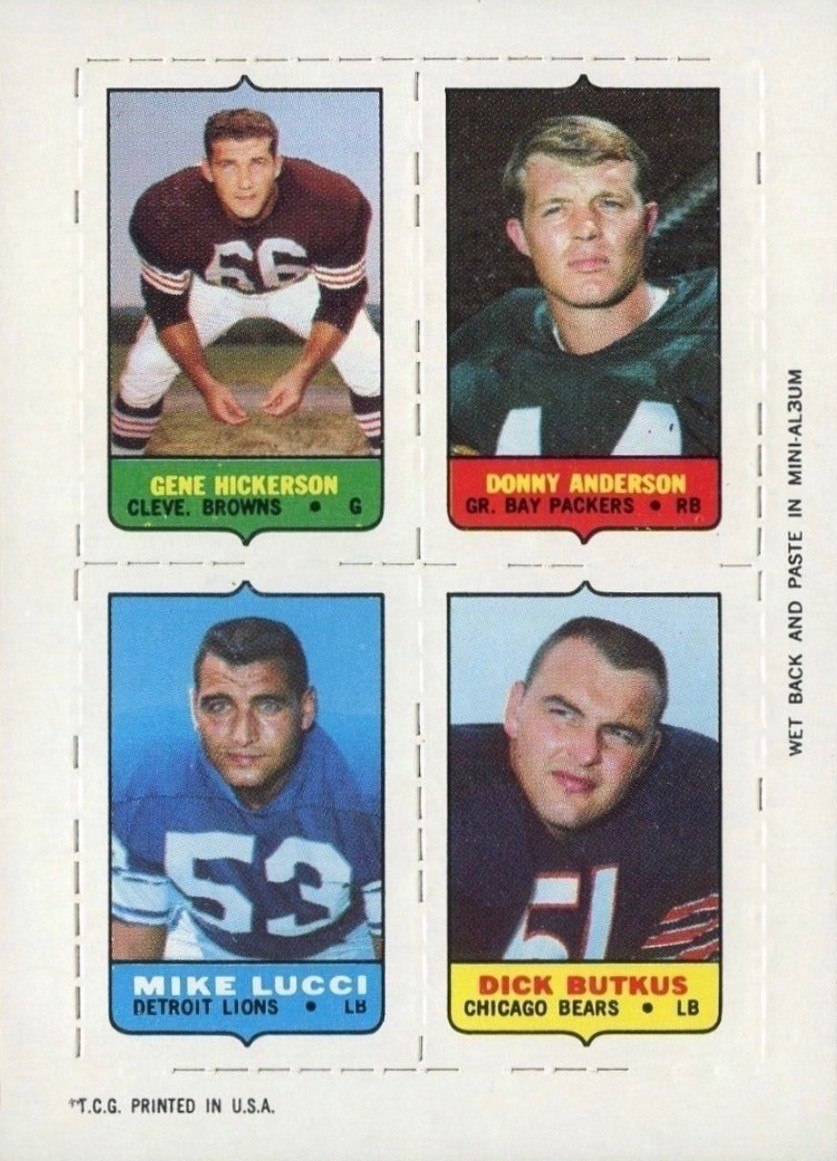1969 Topps Four In One #21 Dick Butkus Football Card