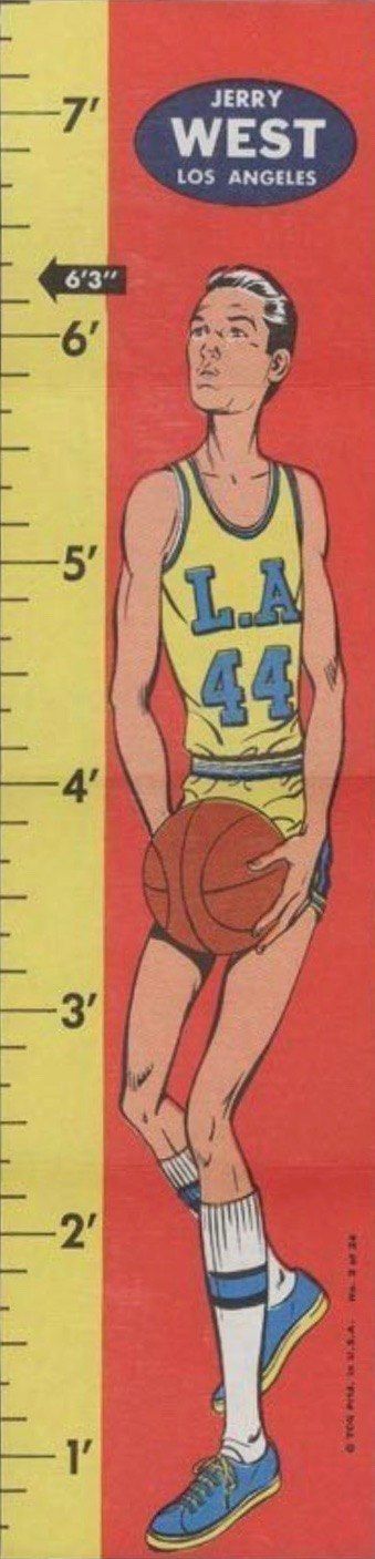 1969 Topps Rulers #2 Jerry West Basketball Card