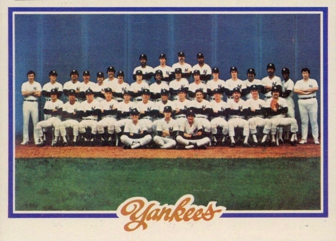 1978 Topps #282 Yankees Team Baseball Card 1978 Topps #282 Yankees Team Baseball Card