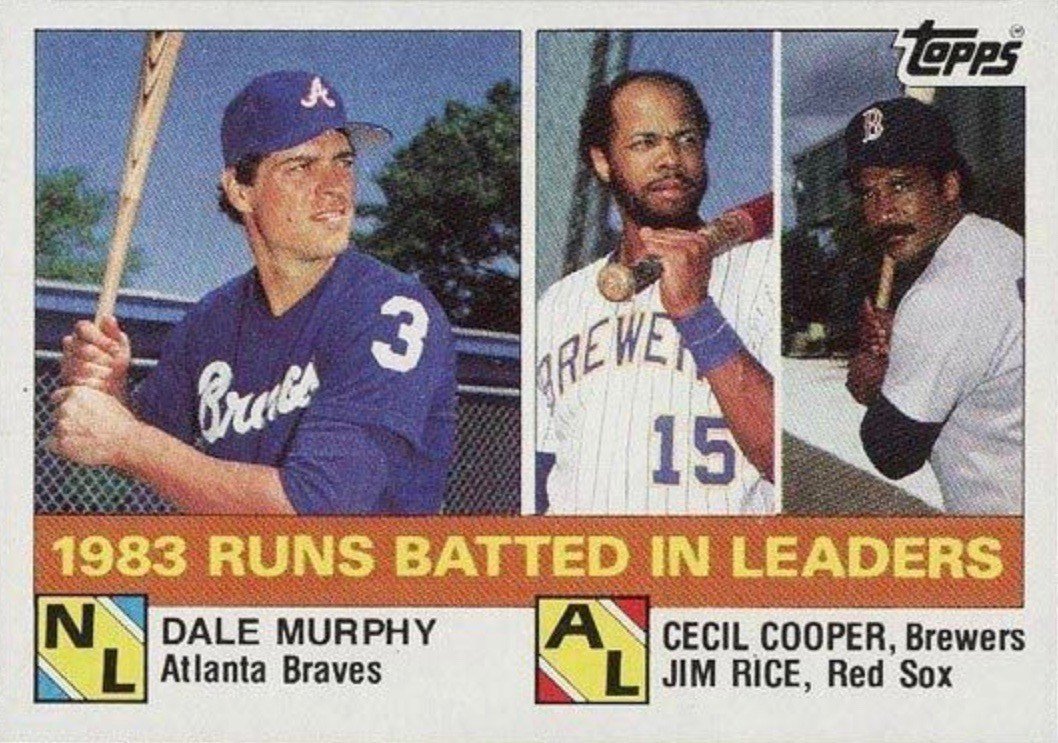 1984 Topps #133 RBI Leaders Dale Murphy Baseball Card 1984 Topps #133 RBI Leaders Dale Murphy Baseball Card