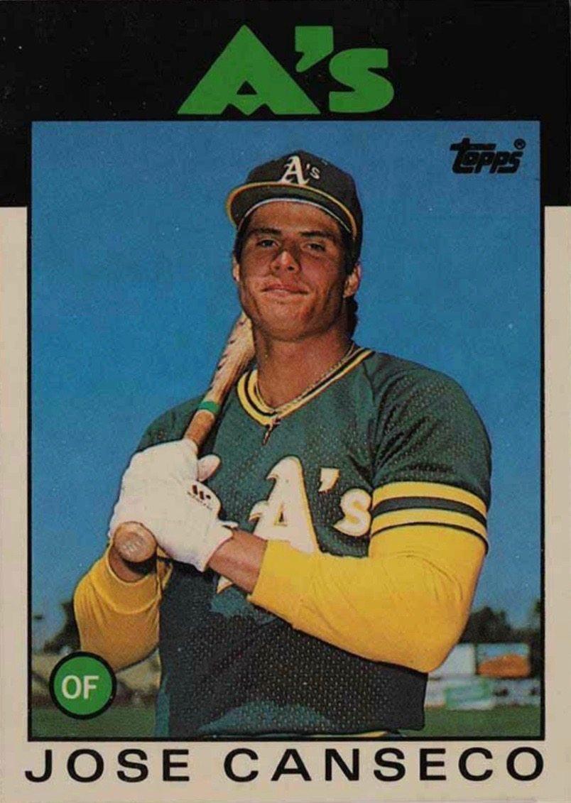 1986 Topps Traded #20T Jose Canseco Rookie Card 1986 Topps Traded #20T Jose Canseco Rookie Card