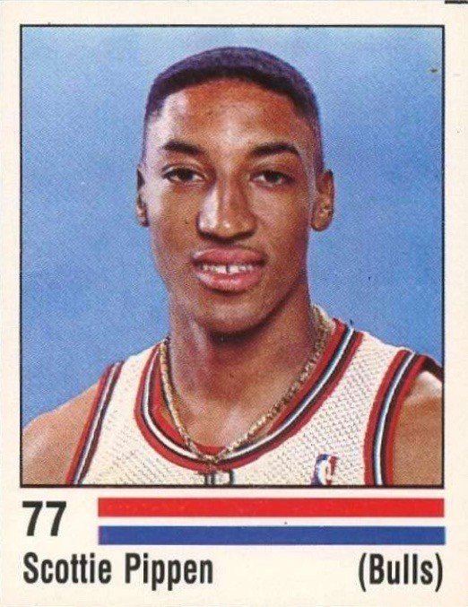 1988 Panini Spanish Sticker #77 Scottie Pippen Basketball Card