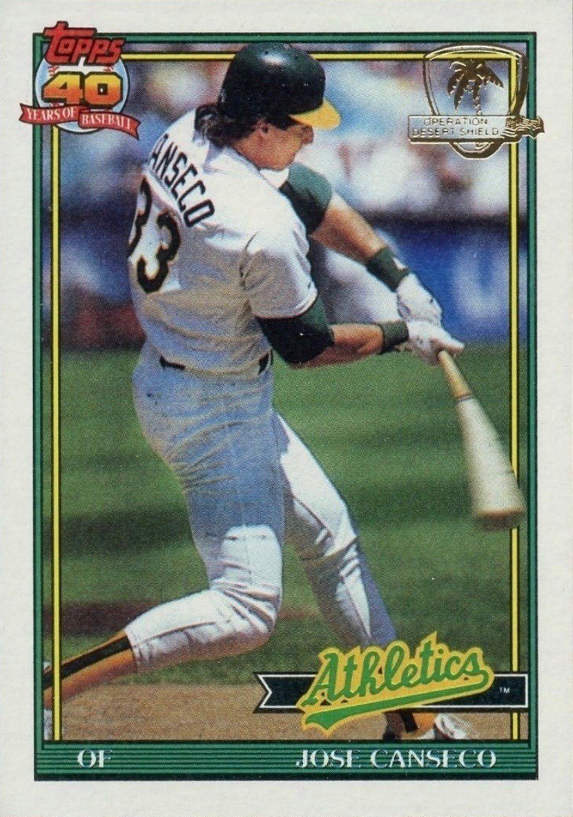 1991 Topps Desert Shield #700 Jose Canseco Baseball Card