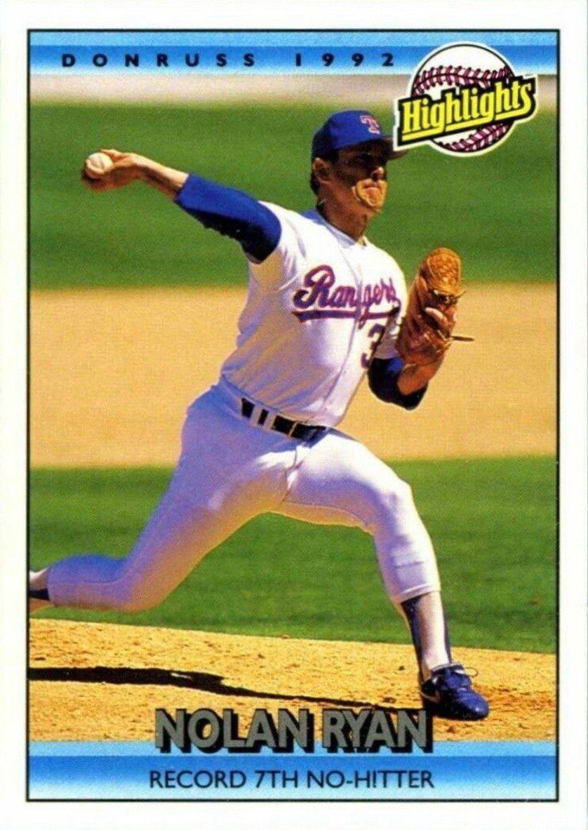 1992 Donruss #154 Nolan Ryan Highlight 7th No Hitter Baseball Card
