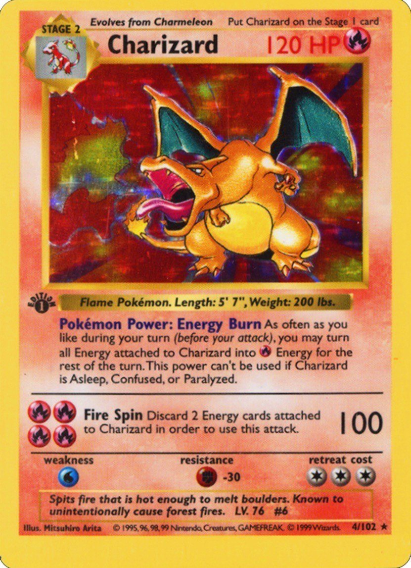 1999 Pokemon First Edition Charizard Card #4