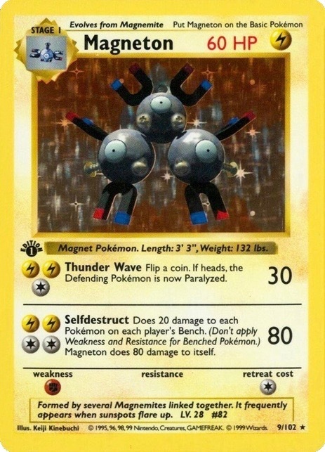 1999 Pokemon First Edition Magneton Card #9 1999 Pokemon First Edition Magneton Card #9