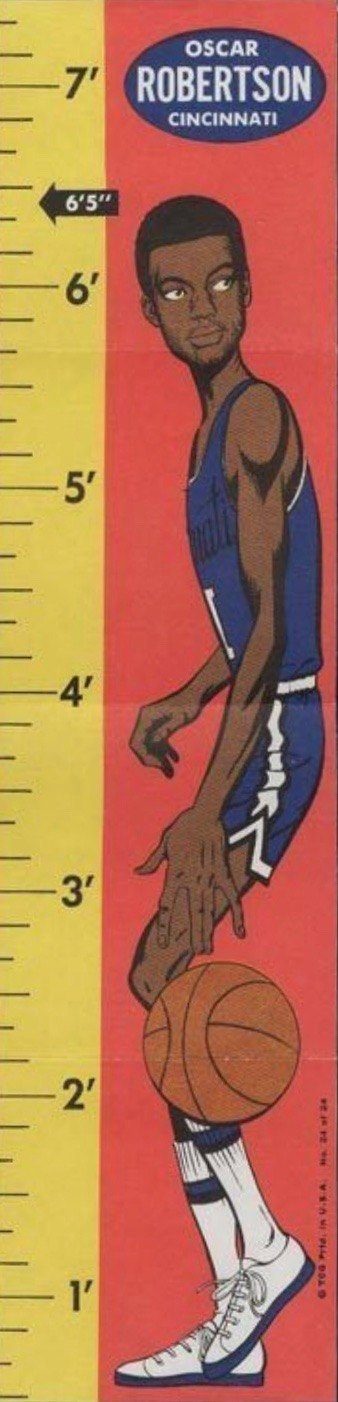 1969 Topps Rulers #24 Oscar Robertson Basketball Card 1969 Topps Rulers #24 Oscar Robertson Basketball Card