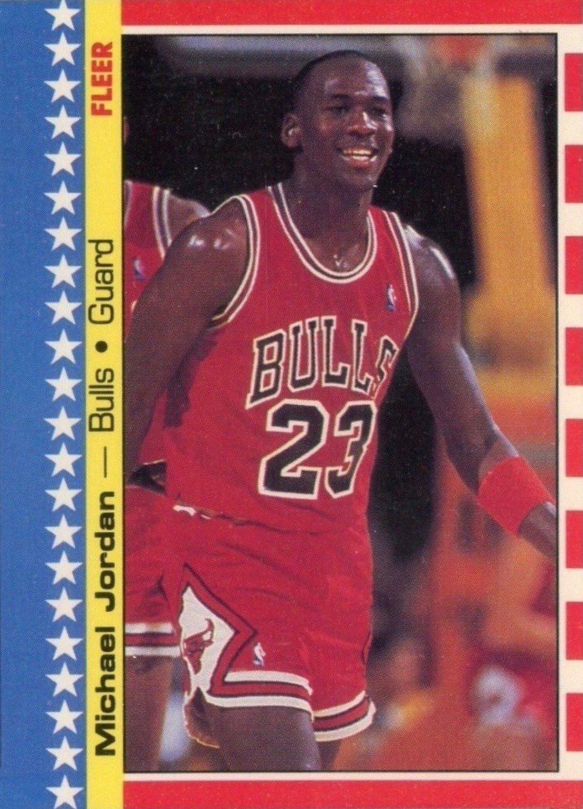 1987 Fleer Sticker #2 Michael Jordan Card