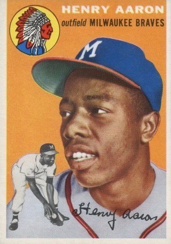 1954 Topps #128 Hank Aaron Rookie Card