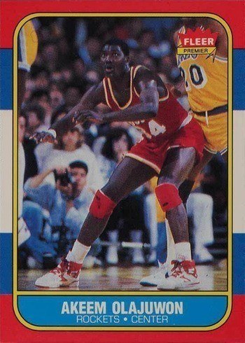 1986 Fleer Hakeem Olajuwon #82 Rookie Card 1986 Fleer Hakeem Olajuwon #82 Rookie Card