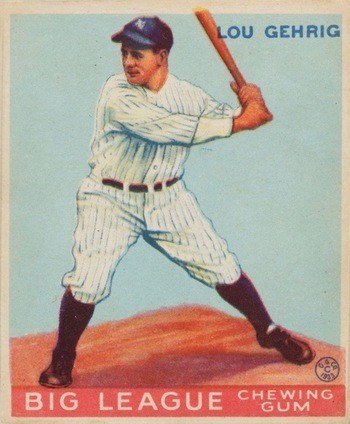 1933 Goudey Lou Gehrig Baseball Card #160