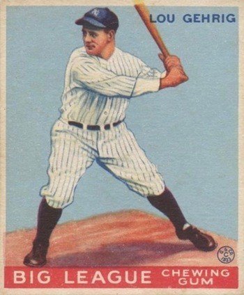 1933 Goudey Lou Gehrig Baseball Card #92