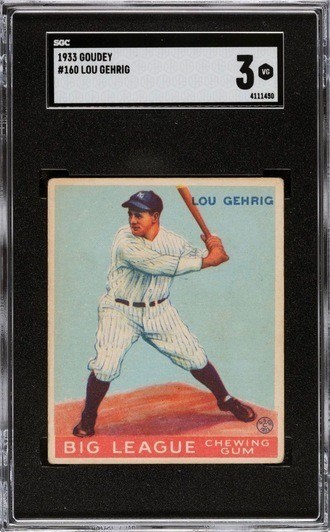 1933 Goudey Lou Gehrig Graded SGC 3 VG