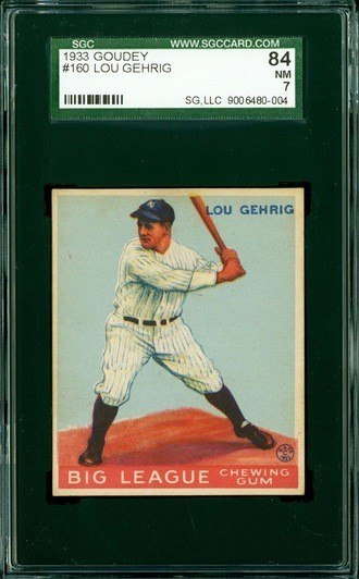 1933 Goudey Lou Gehrig Graded SGC 7 Near Mint