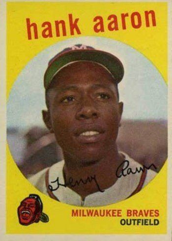 1959 Topps #380 Hank Aaron Baseball Card 1959 Topps #380 Hank Aaron Baseball Card