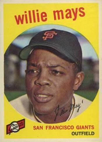 1959 Topps #50 Willie Mays Baseball Card 1959 Topps #50 Willie Mays Baseball Card