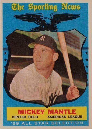 1959 Topps #564 Mickey Mantle All-Star Baseball Card 1959 Topps #564 Mickey Mantle All-Star Baseball Card