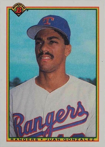 1990 Bowman #492 Juan Gonzalez Rookie Card 1990 Bowman #492 Juan Gonzalez Rookie Card