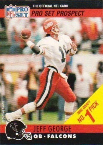 1990 Pro Set #669 Draft Day Jeff George With Falcons Football Card 1990 Pro Set #669 Draft Day Jeff George With Falcons Football Card