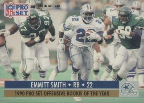 1990 Pro Set #800 Emmitt Smith Offensive Rookie of the Year Football Card 1990 Pro Set #800 Emmitt Smith Offensive Rookie of the Year Football Card