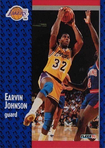 1991 Fleer #100 Magic Johnson Basketball Card 1991 Fleer #100 Magic Johnson Basketball Card