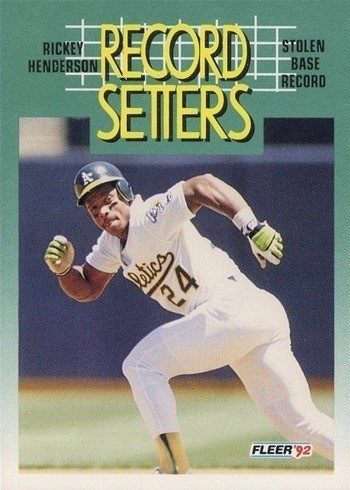 1992 Fleer #681 Rickey Henderson Record Setter Baseball Card