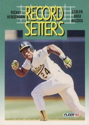 1992 Fleer #681 Rickey Henderson Record Setter Baseball Card 1992 Fleer #681 Rickey Henderson Record Setter Baseball Card