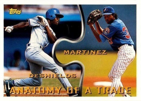 1994 Topps #42 Anatomy of a Trade Delino DeShields and Pedro Martinez Baseball Card 1994 Topps #42 Anatomy of a Trade Delino DeShields and Pedro Martinez Baseball Card