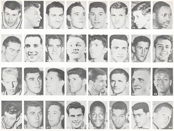 Uncut Sheet of 1955 All-American Sports Club Cards With Bill Russell Included