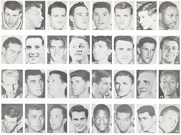 Uncut Sheet of 1955 All-American Sports Club Cards With Bill Russell Included Uncut Sheet of 1955 All-American Sports Club Cards With Bill Russell Included