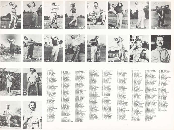 Uncut Sheet of 1955 All-American Sports Club Cards With Golfers and Tennis Players Included