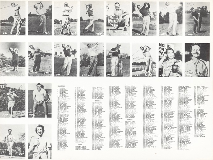 Uncut Sheet of 1955 All-American Sports Club Cards With Golfers and Tennis Players Included Uncut Sheet of 1955 All-American Sports Club Cards With Golfers and Tennis Players Included