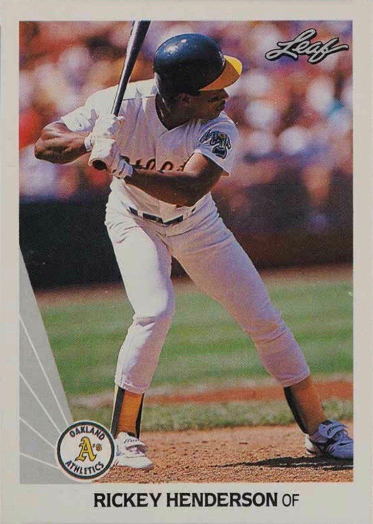 1990 Leaf #160 Rickey Henderson Baseball Card