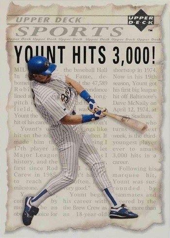1993 Upper Deck #SP5 Robin Yount 3000 Hits Baseball Card 1993 Upper Deck #SP5 Robin Yount 3000 Hits Baseball Card