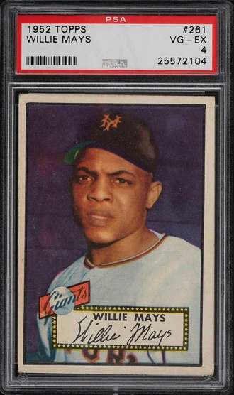 1952 Topps Willie Mays Baseball Card Graded PSA 4 VG-EX Condition