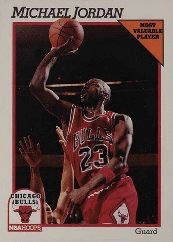 1991 NBA Hoops #30 Michael Jordan MVP Basketball Card