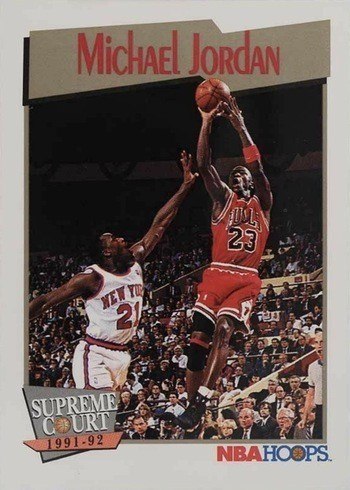 1991 NBA Hoops #455 Michael Jordan Supreme Court Basketball Card