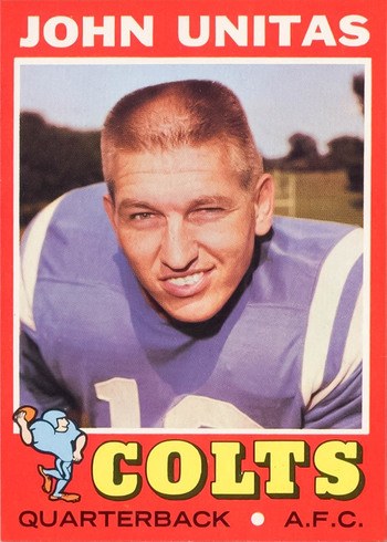 1971 Topps #1 Johnny Unitas Football Card 1971 Topps #1 Johnny Unitas Football Card