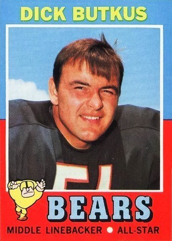 1971 Topps #25 Dick Butkus Football Card 1971 Topps #25 Dick Butkus Football Card