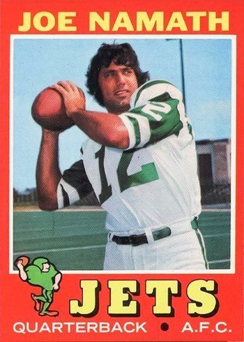 1971 Topps #250 Joe Namath Football Card 1971 Topps #250 Joe Namath Football Card