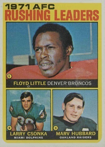 1972 Topps #1 AFC Rushing Leaders Football Card 1972 Topps #1 AFC Rushing Leaders Football Card