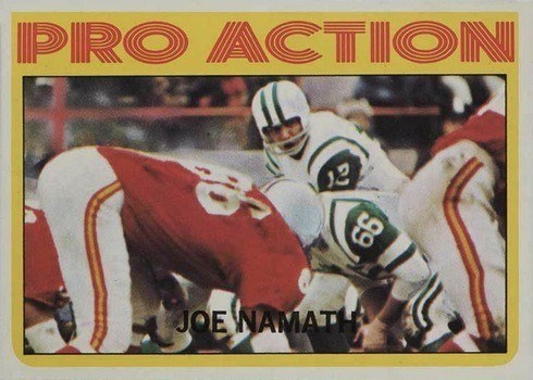1972 Topps #343 Joe Namath Pro Action Football Card 1972 Topps #343 Joe Namath Pro Action Football Card