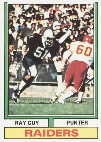 1974 Topps #219 Ray Guy Rookie Card