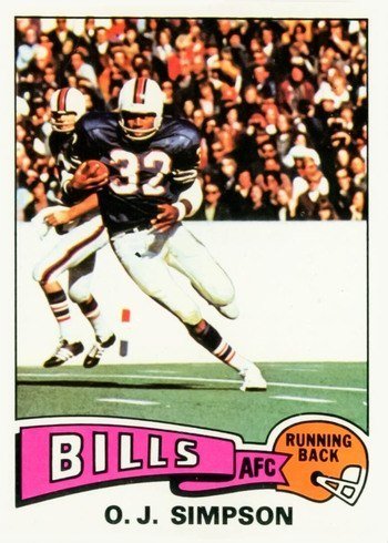 1975 Topps #500 O.J. Simpson Football Card 1975 Topps #500 O.J. Simpson Football Card