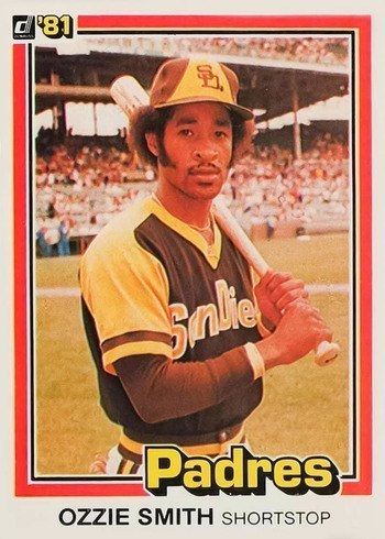 1981 Donruss #1 Ozzie Smith Baseball Card 1981 Donruss #1 Ozzie Smith Baseball Card