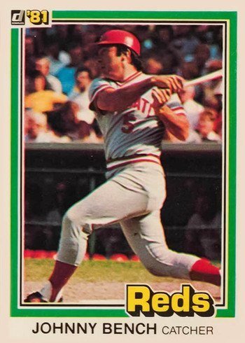 1981 Donruss #182 Johnny Bench Batting Baseball Card