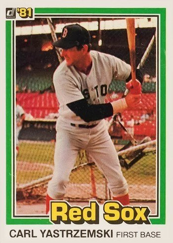 1981 Donruss #214 Carl Yastrzemski In Batting Cage Baseball Card